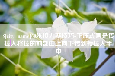 弥勒60米接力赛技巧-下压式则是传棒人将棒的前部由上向下传到接棒人手中
